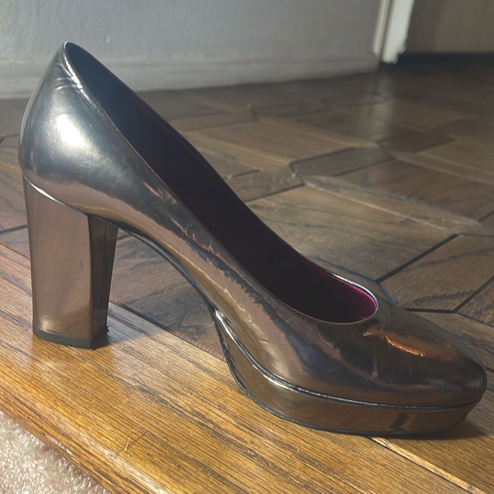 COACH silver platform heels 5.5 B